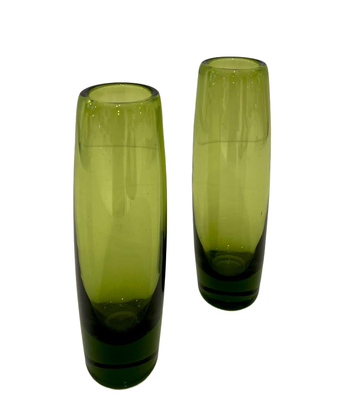 Holmegaard Glass "Rondo" Vases in "Majgron" by Per Lutken, Denmark 1960s
