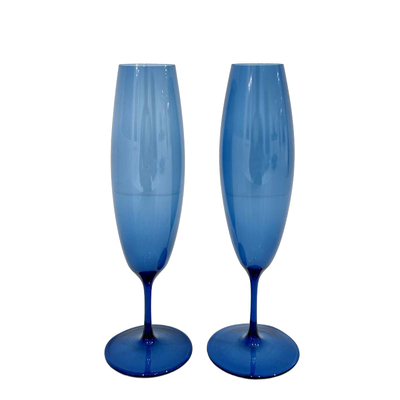 Pair of Holmegaard Glass Flutes by Per Lutken