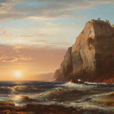 William Hart (1823–1894). Sunset at Grand Manan, 1861. Oil on canvas, 12 x 20 in.  (detail)