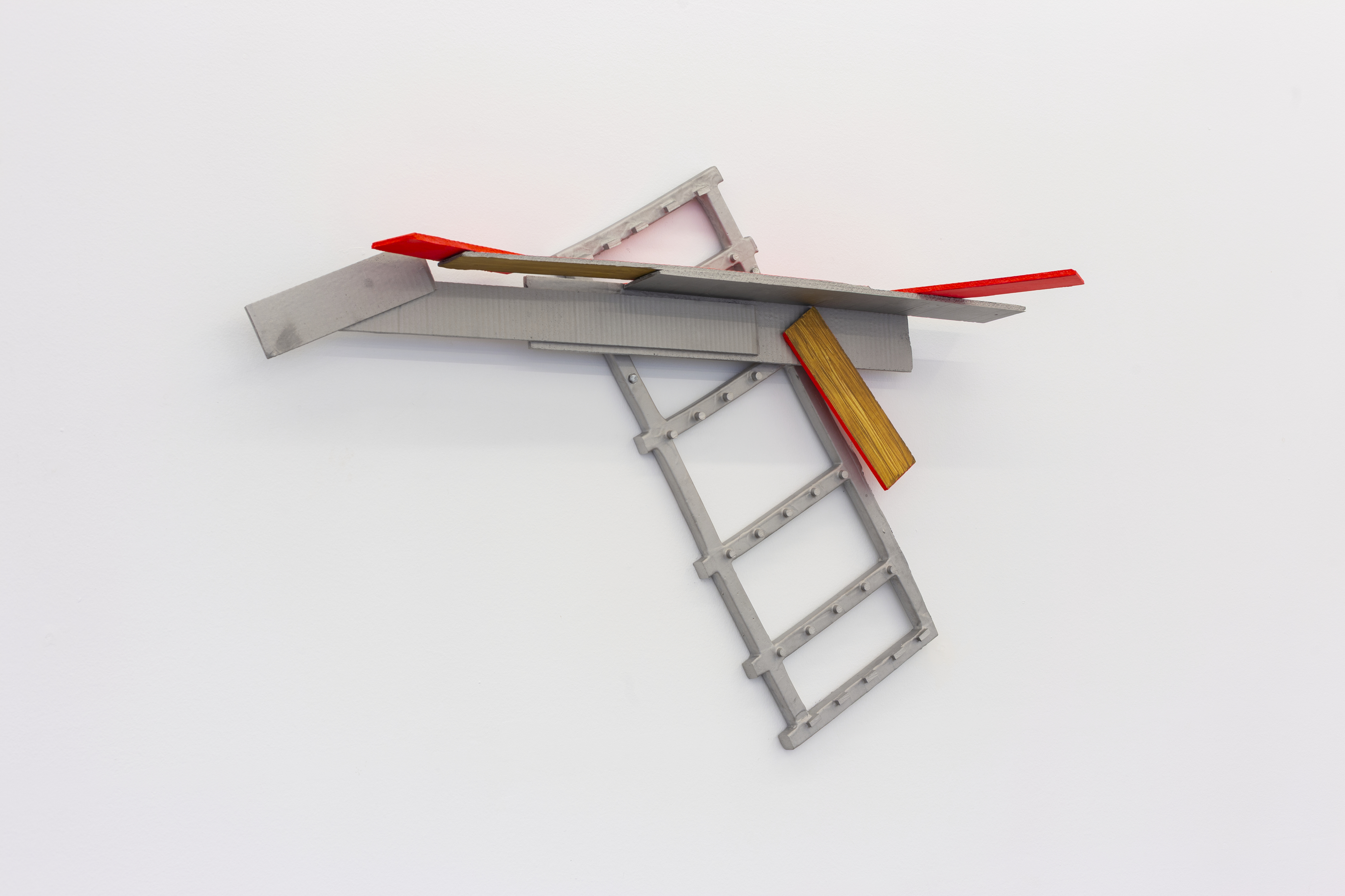 Pello Irazu, Mimetic processes 2 (Lay lady lay), 2025. Cast aluminium structure partly painted, 30 3/4 x 42 1/2 x 11 3/4 inches.