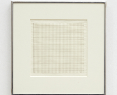 Agnes Martin "Untitled", 1979 pencil, ink and watercolor on paper 10 1/2 x 10 1/2 inches (26.7 x 26.7 cm)
