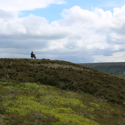 Seated Figure, Drone footage of the sculpture on Castleton Rigg, North York Moors, UK