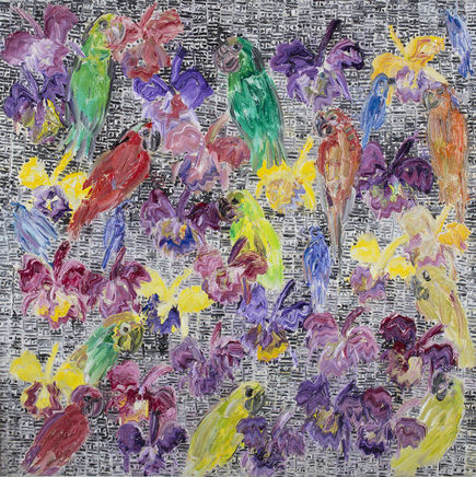 Hunt Slonem, Guardians & Mocking Jays, 2016