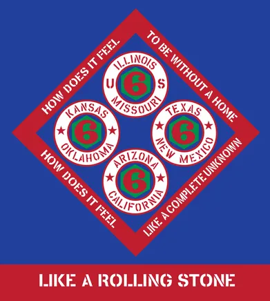 Robert Indiana, Without a Home (Bob Dylan Suite), 2016