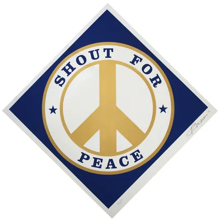 Robert Indiana, Shout for Peace (Blue/Gold), 2014