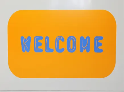 Nancy Dwyer, Welcome (Orange/Blue), 2015