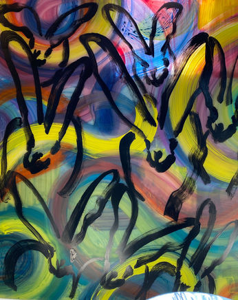 Hunt Slonem, Sherbet Family, 2021