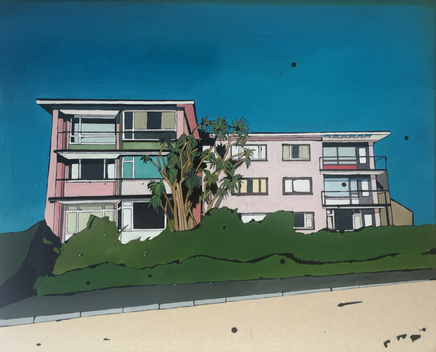 Tracey Oldham, Pink Apartments and Palm Trees , 2020