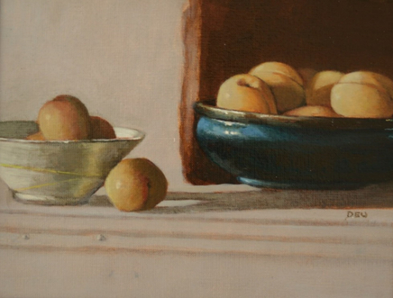 Diane Urwin, Apricots in Blue Bowl