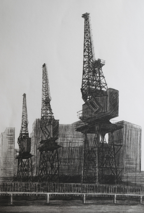 Melanie Bellis, Shipping Cranes at Blue Bridge