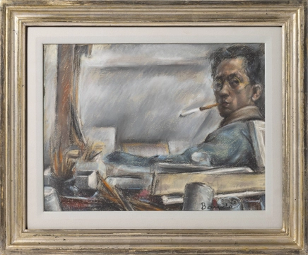 Toshio Bando, Self-Portrait Smoking, c.1925