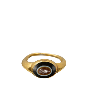 Roman ring with intaglio depicting the club of Herakles, c.2nd-3rd century AD