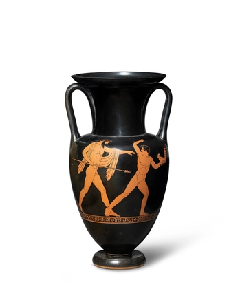 Greek red-figure Nolan amphora of Zeus and Ganymede, Athens, c.455-450 BC, attributed to the Achilles Painter (Oakley)