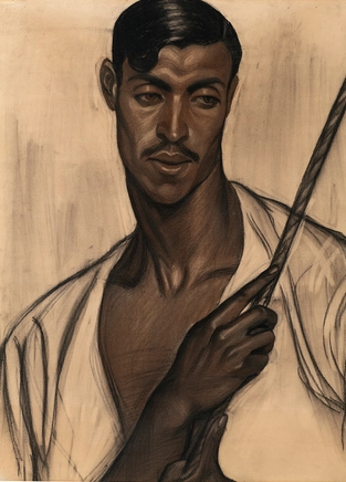 Ana María Giménez Cerra (Spanish, b.1900-?), Study of a Fisherman for the painting 'Trabajadores del Mar'', c.1925