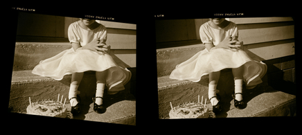 Phil Bergerson, Untitled (Girl with birthday cake), Toronto, Ontario, 1971