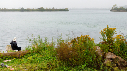 Robert Burley, Fishing at Cell 1, Tommy Thompson Park, Toronto, 2013