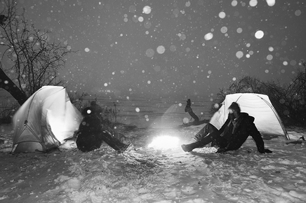 Rita Leistner, They Sit Silently Facing Each Other Across The Fire, Pandemic Year One, 2020-2021