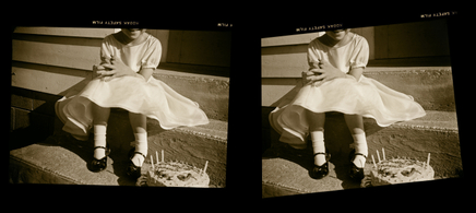 Phil Bergerson, Untitled (Girl with birthday cake), Toronto, Ontario, 1971
