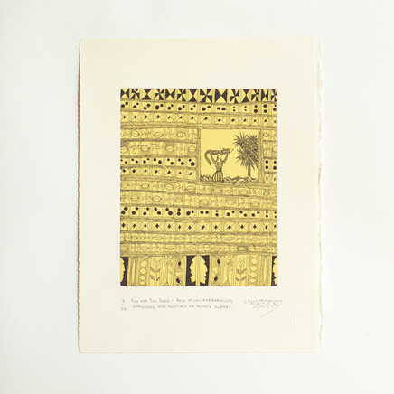 John Pule, (Collaboration with Gregory O'Brien) Time and Tide Table - 'Days of Sail and Barkcloth, Whalesong and Footfall on Remote Islands...", 2023