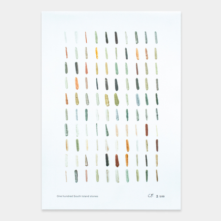 Chauncey Flay, One Hundred South Island Stones Swatch, 2022