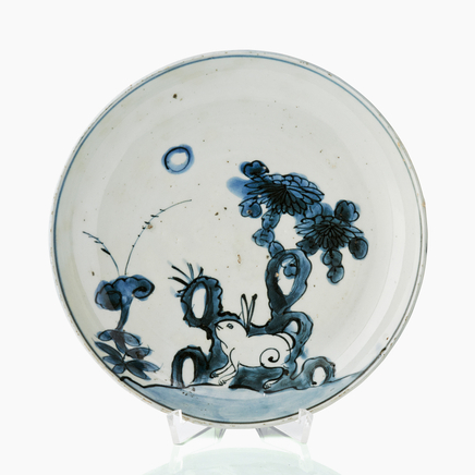 A Chinese ’Ko-Sometsuke’ Blue and White ’Rabbit and Moon’ Dish , Tianqi (1621‑1628)