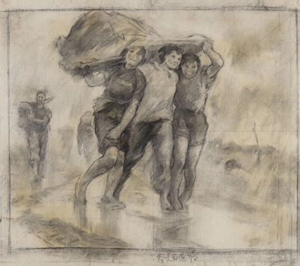 汤小铭 Tang Xiaoming 《春天的道路》（本科毕业创作，广州美院美术馆收藏）草图, 1963