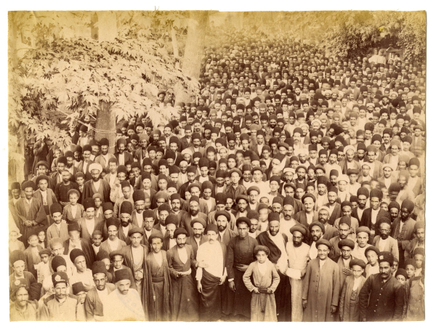 Antoin Sevruguin, A group of constitutionalist gathered outside the British embassy in Tehran, Early 20th Century