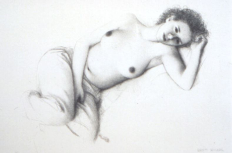 Ann with Child, 1997, lithograph on Rives BFK White, 18 1/4 x 24 3/4 inches
