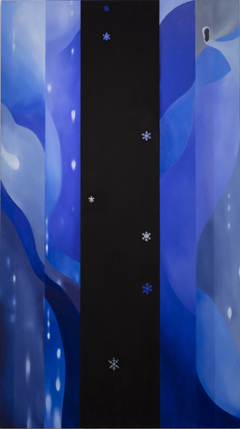 Janet Jones | The Snow is Falling |&nbsp;Oil and Acrylic/Gouache on canvas | 96 x 54 inches | 2020