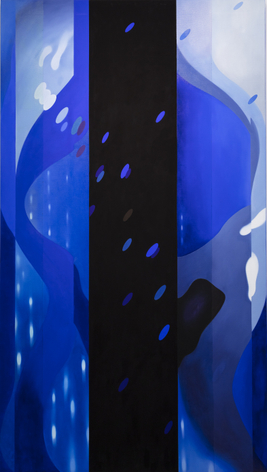 Janet Jones | The Satelites are Searching | Oil and Acrylic/Gouache on canvas | 96 x 54 inches | 2020