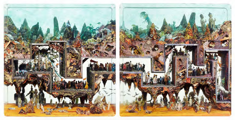 Dustin Yellin Study for a Tunnel to the Center of the World, 2017