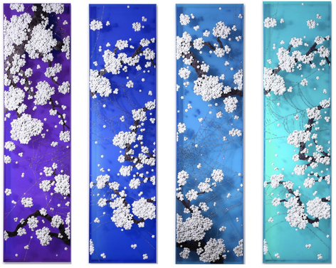 Becoming Again, 2020, Paper Buttons, Beads, Crystals and Pins on Plexiglas, Plexiglass Frame