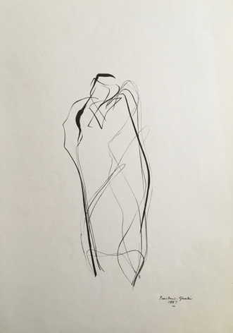 Encounter, 1987, China Ink on paper