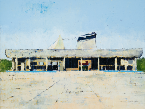 Palace of Assembly Chandigarh,&nbsp;2017, Oil on canvas