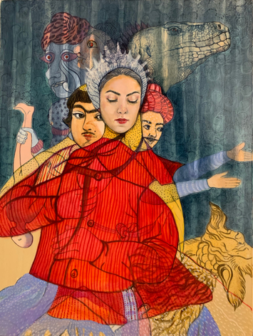 Untitled (Crown Series),&nbsp;2019, Oil on wood panel