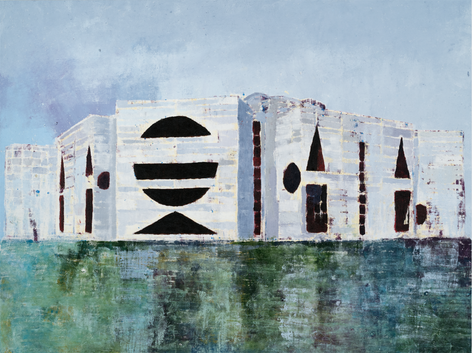 National Parliament House of Bangladesh,&nbsp;2017, Oil on canvas