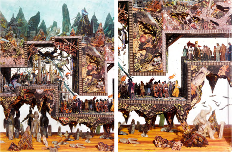 Dustin Yellin, Study for a Tunnel to the Center of the World, 2017