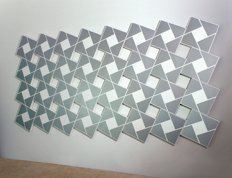 Ajlun IV - Silver and White, 2002, Acrylic on Canvases