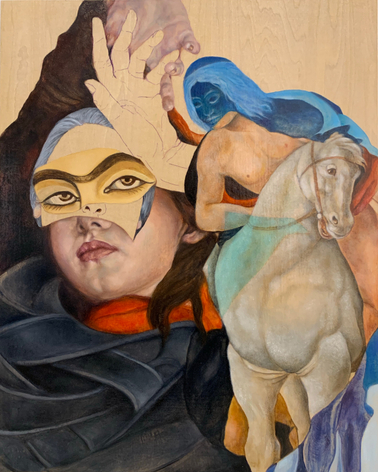 Leili &amp;amp; Majnoon,&nbsp;2019, Oil on wood panel