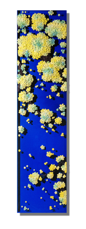 Becoming Again_AA4, 2023, Paper buttons, beads, pins on DIASEC