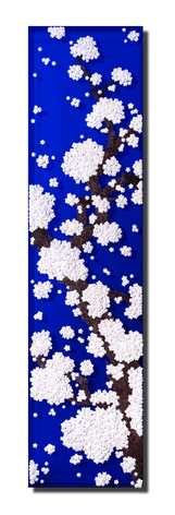 Becoming Again_BB5, 2024, Paper buttons, beads, crystals, pins on plexiglass and plexiglass frame