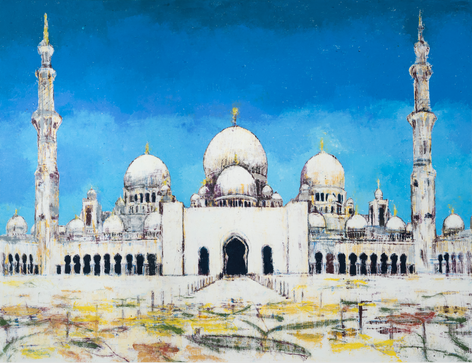 Sheikh Zayed Mosque,&nbsp;2017, Oil on canvas
