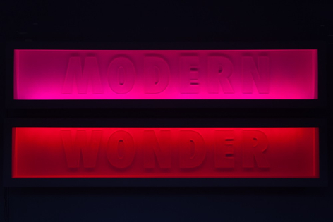 Modern Wonder, 2014, Wood, acrylic paint, LED's