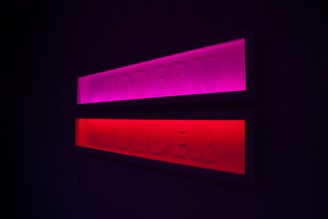 Modern Wonder, 2014, Wood, acrylic paint, LED's