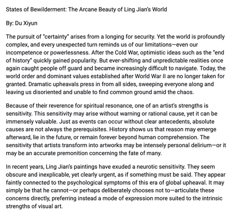 States of Bewilderment: The Arcane Beauty of Ling Jian’s World