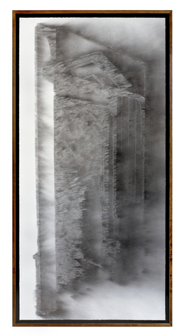 Nick Vaughan &amp; Jake Margolin Topeka, 2025 charcoal powder and wind on paper 93 x 45 inches