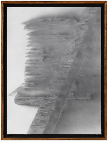 Nick Vaughan &amp; Jake Margolin Redhead, 2025 charcoal powder and wind on paper 45 x 33 inches