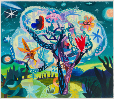 Star Struck, 2024 Acrylic on museum board 18 x 21 inches