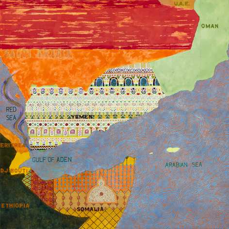 Horn of Africa, 2022-23 Acrylic on canvas 60 x 60 inches