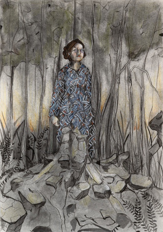 Amy Cutler, Stella, 2004 Ink, powdered graphite, and gouache on paper 10 1/4 x 7 1/8 inches